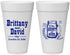 Personalized Wedding 20 oz Foam Cups - The Hunt Is Over Mason Jar | 223