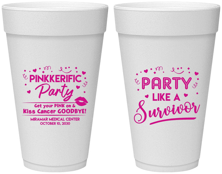 Personalized Awareness 20 oz Foam Cups - Party Like A Survivor | 230003