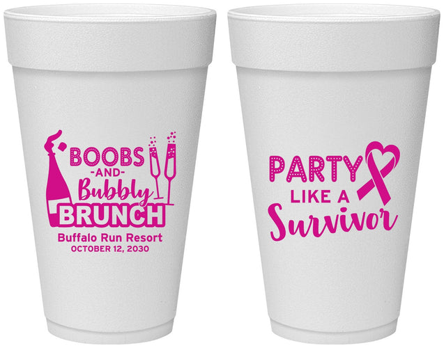 Personalized Awareness 20 oz Foam Cups - Party Like A Survivor | 230006