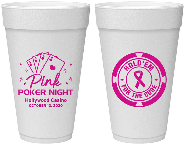 Personalized Awareness 20 oz Foam Cups - Poker Casino | 230013