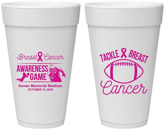 Personalized Awareness 20 oz Foam Cups - Football Tackle | 230019