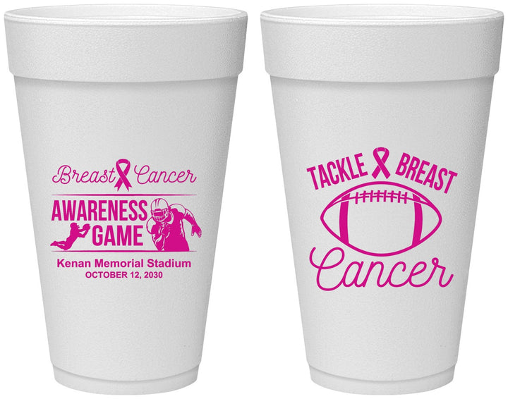 Personalized Awareness 20 oz Foam Cups - Football Tackle | 230019