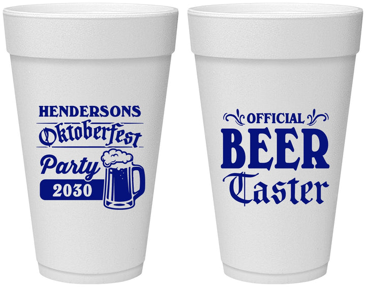 Personalized Oktoberfest 20 oz Foam Cups - Beer Taster | 240000
