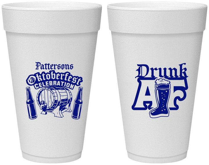 Personalized Oktoberfest 20 oz Foam Cups - Drunk Af | 240016