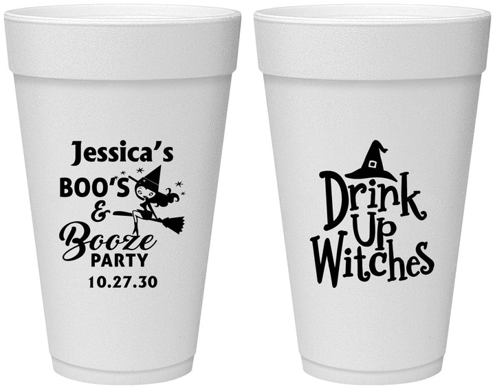 Personalized Halloween 20 oz Foam Cups - Drink Up Witches | 250001