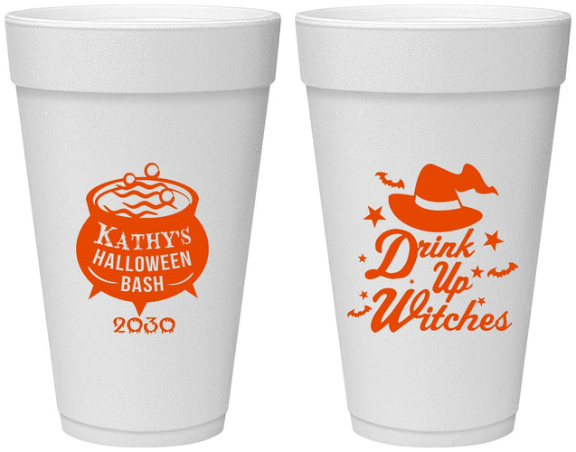 Personalized Halloween 20 oz Foam Cups - Drink Up Witches | 250004