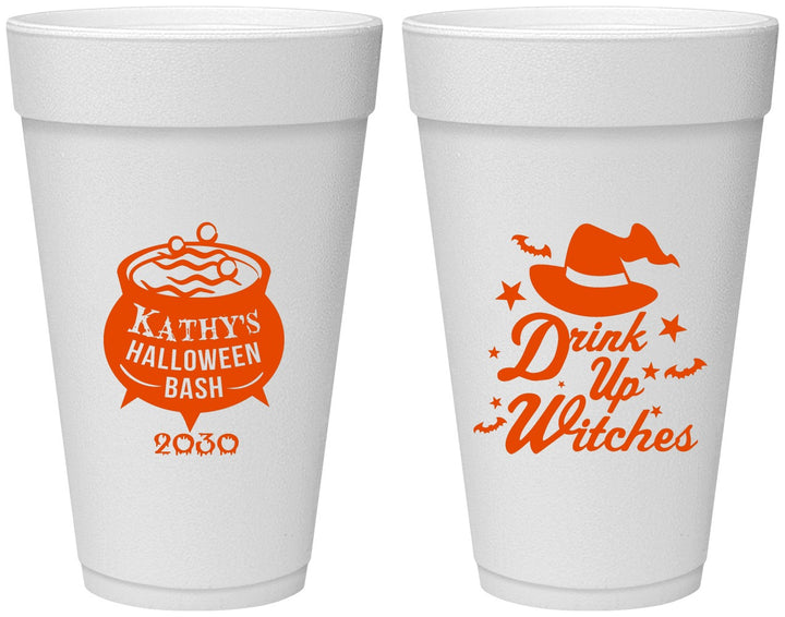 Personalized Halloween 20 oz Foam Cups - Drink Up Witches | 250004