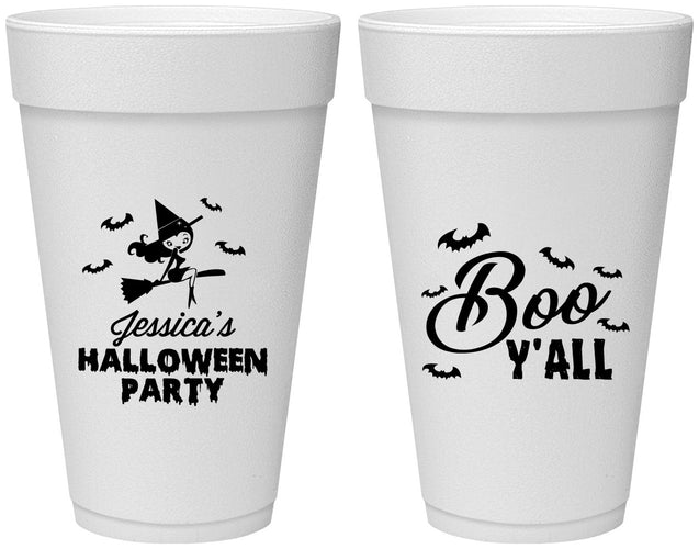 Personalized Halloween 20 oz Foam Cups - Witch Boo | 250015