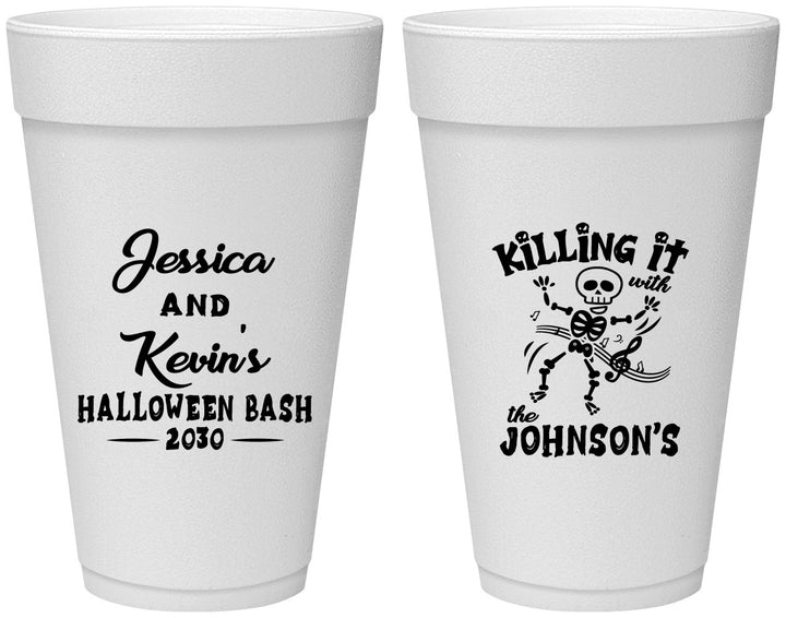 Personalized Halloween 20 oz Foam Cups - Skeleton | 250017