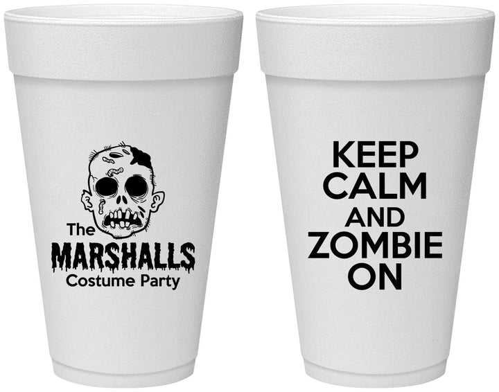 Personalized Halloween 20 oz Foam Cups - Zombie | 250018