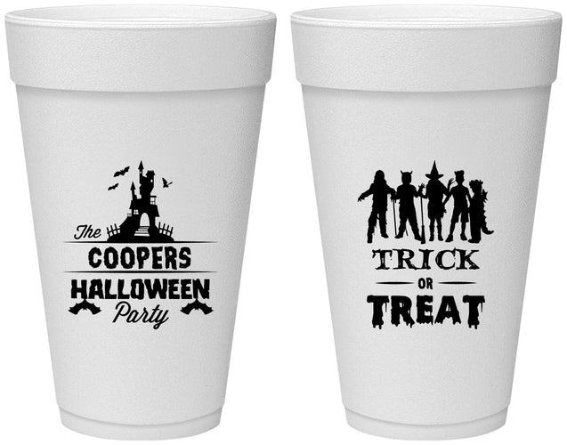 Personalized Halloween 20 oz Foam Cups - Trick Or Treat | 250019
