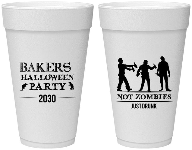 Personalized Halloween 20 oz Foam Cups - Zombies | 250023