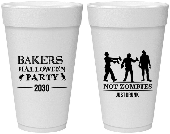 Personalized Halloween 20 oz Foam Cups - Zombies | 250023
