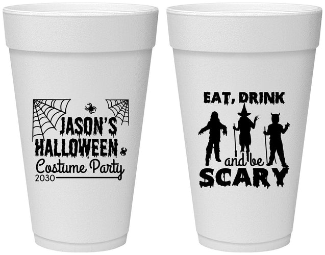 Personalized Halloween 20 oz Foam Cups - Eat Drink Be Scary | 250038