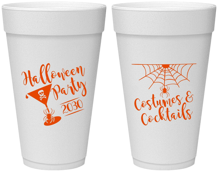Personalized Halloween 20 oz Foam Cups - Costumes Cocktails | 250048