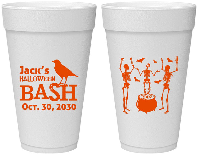 Personalized Halloween 20 oz Foam Cups - Skeleton | 250052