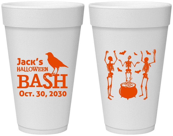 Personalized Halloween 20 oz Foam Cups - Skeleton | 250052