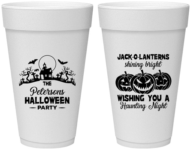 Personalized Halloween 20 oz Foam Cups - Jack O Lantern | 250053