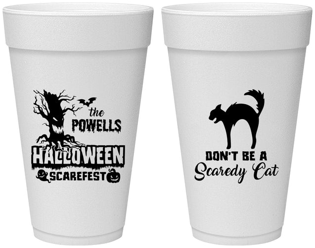 Personalized Halloween 20 oz Foam Cups - Scaredy Cat | 250055