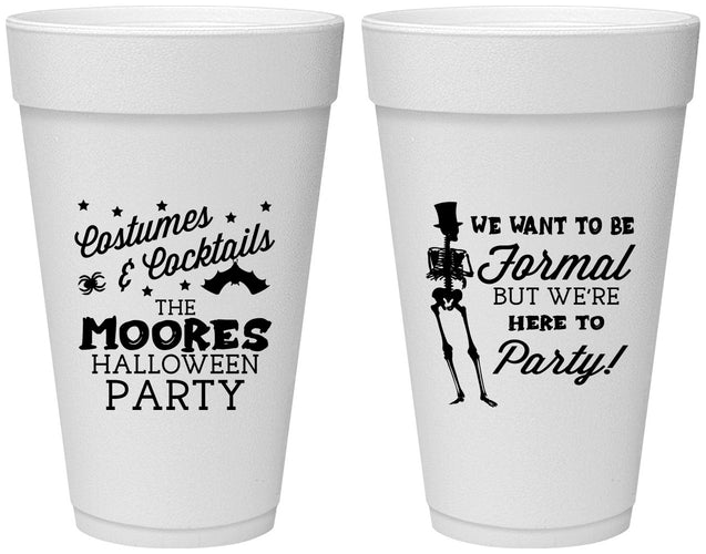 Personalized Halloween 20 oz Foam Cups - Skeleton | 250057