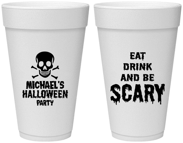 Personalized Halloween 20 oz Foam Cups - Eat Drink Be Scary | 250059