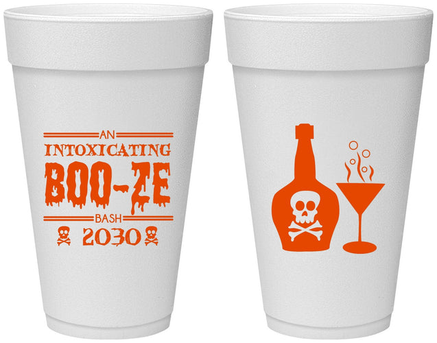 Personalized Halloween 20 oz Foam Cups - Booze Wine | 250060