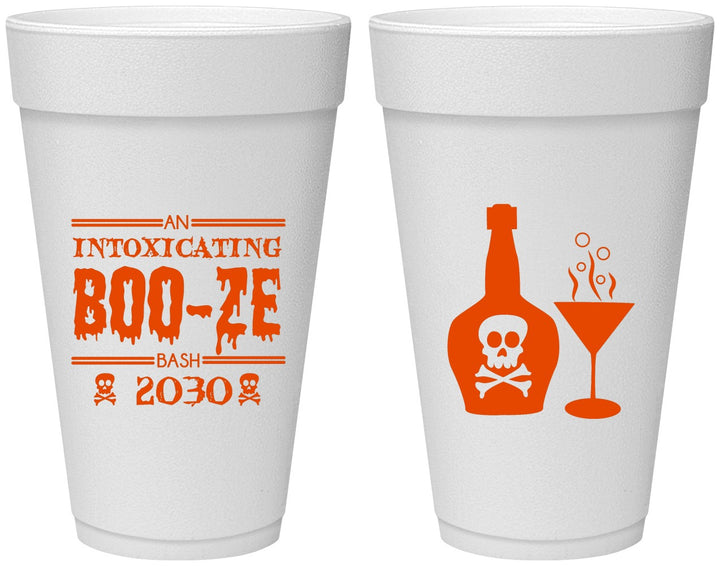 Personalized Halloween 20 oz Foam Cups - Booze Wine | 250060