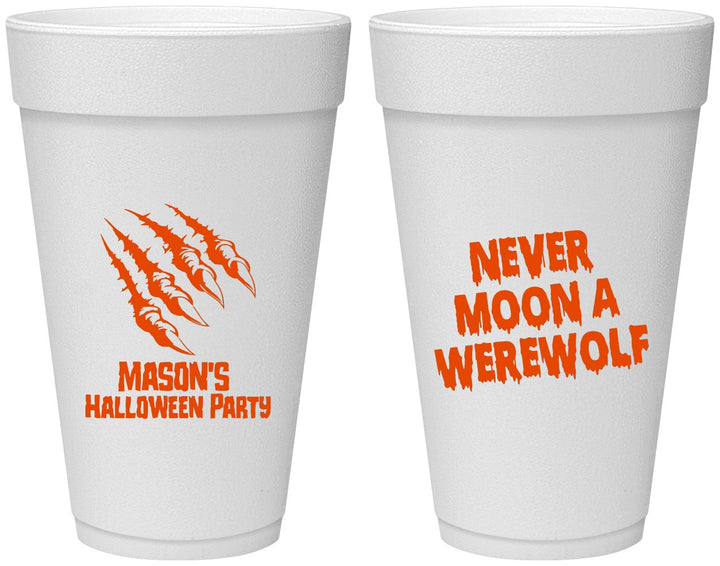 Personalized Halloween 20 oz Foam Cups - Werewolf | 250068