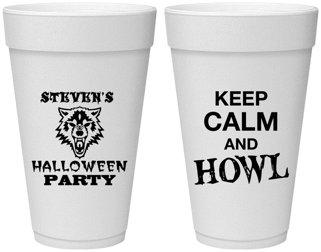 Personalized Halloween 20 oz Foam Cups - Howl | 250069