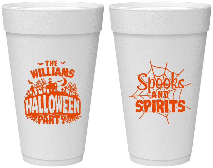 Personalized Halloween 20 oz Foam Cups - Spooks Spirits | 250072