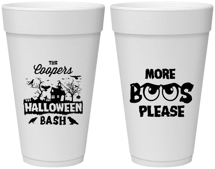 Personalized Halloween 20 oz Foam Cups - Haunted House | 250075