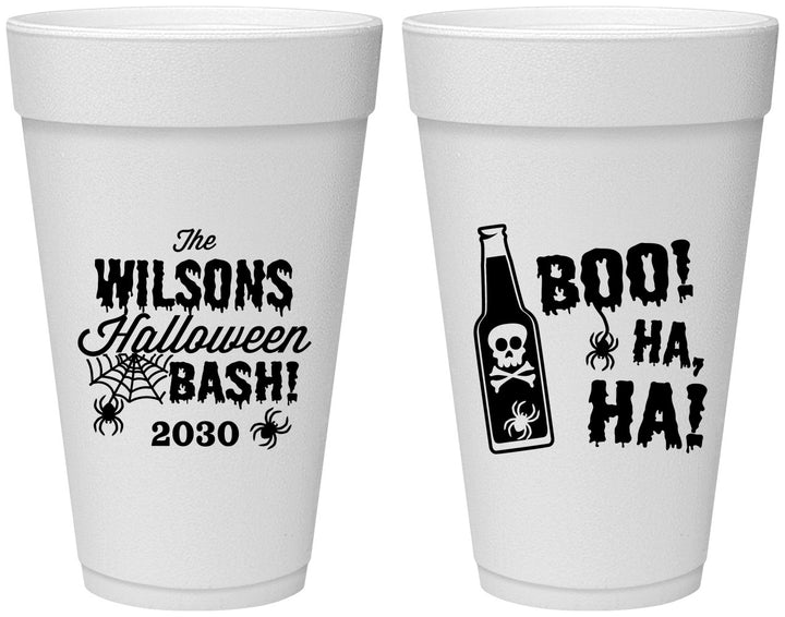 Personalized Halloween 20 oz Foam Cups - Boo Skeleton | 250078