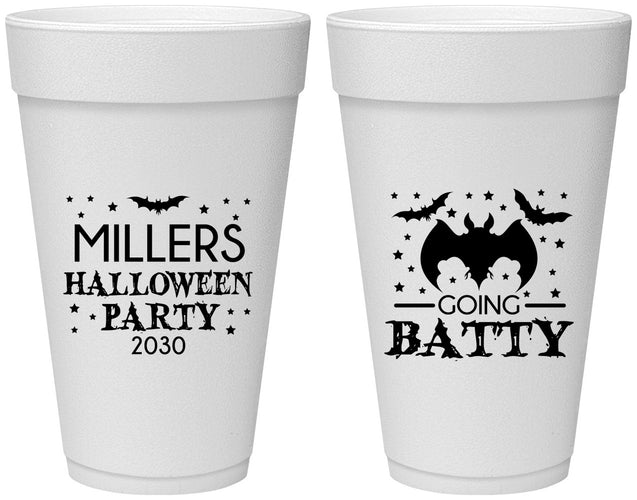 Personalized Halloween 20 oz Foam Cups - Bat | 250081