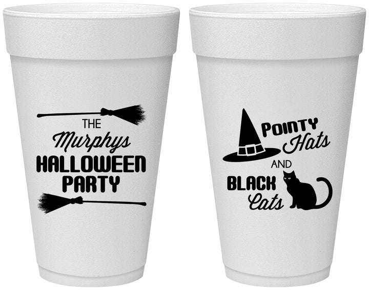 Personalized Halloween 20 oz Foam Cups - Black Cats | 250087