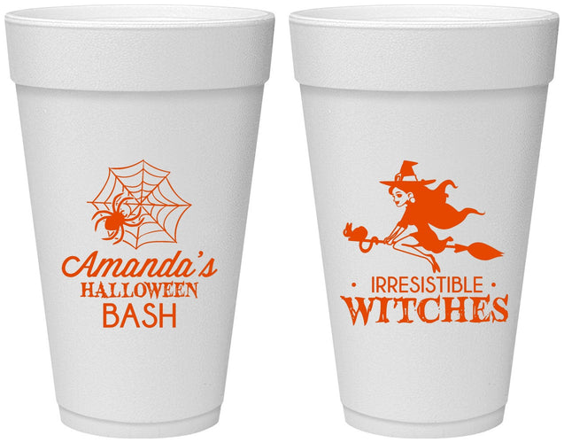 Personalized Halloween 20 oz Foam Cups - Witches | 250092
