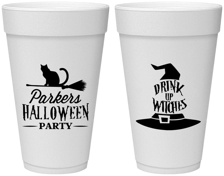 Personalized Halloween 20 oz Foam Cups - Drink Up Witches | 250094