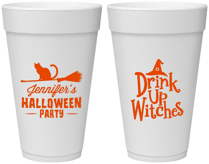 Personalized Halloween 20 oz Foam Cups - Drink Up Witches | 250096