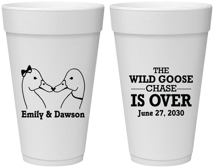 Personalized Wedding 20 oz Foam Cups - Wild Goose | 251