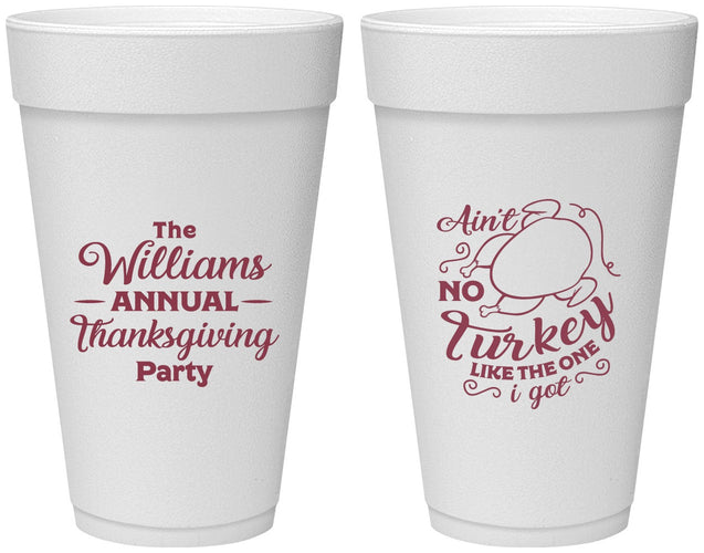 Personalized Thanksgiving 20 oz Foam Cups - Turkey | 260005