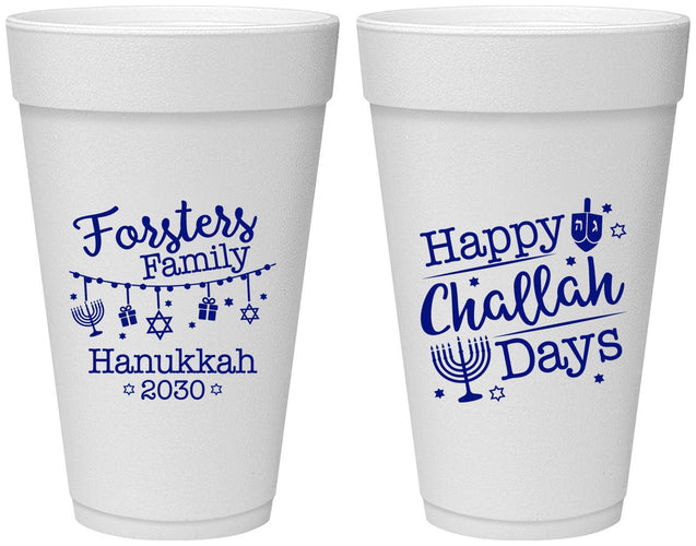 Personalized Hanukkah 20 oz Foam Cups - Challah Days | 270004