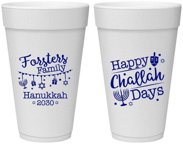 Personalized Hanukkah 20 oz Foam Cups - Challah Days | 270004