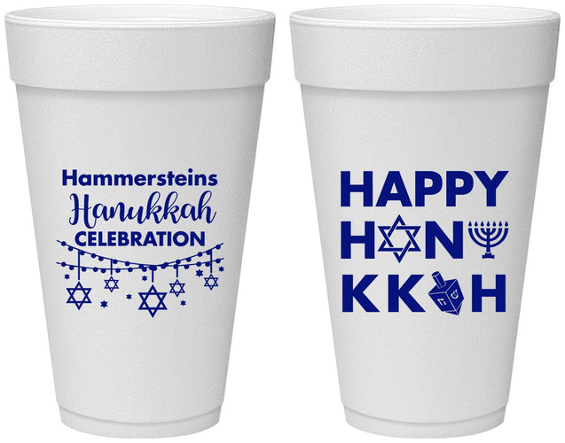 Personalized Hanukkah 20 oz Foam Cups - Jewish | 270009