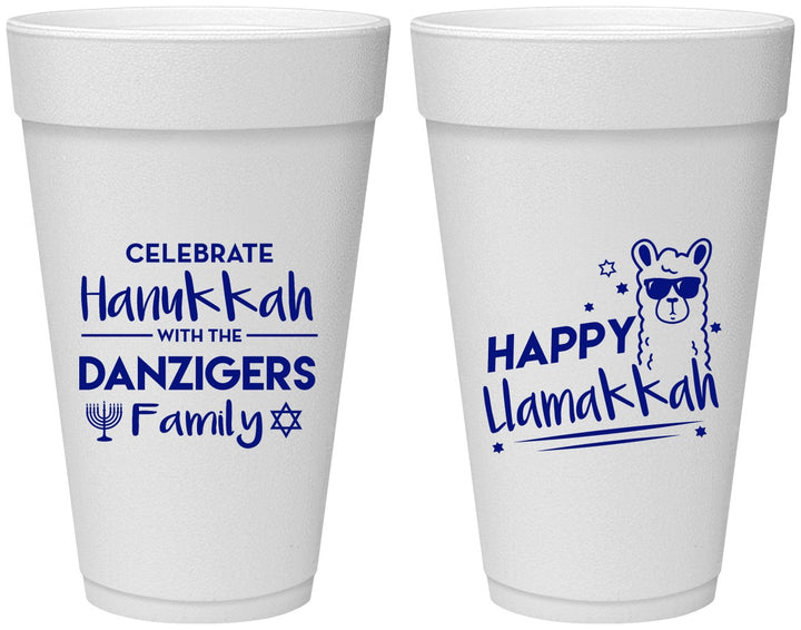 Personalized Hanukkah 20 oz Foam Cups - Llamakkah | 270018
