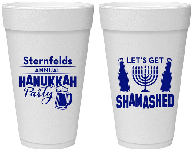 Personalized Hanukkah 20 oz Foam Cups - Menorah | 270026