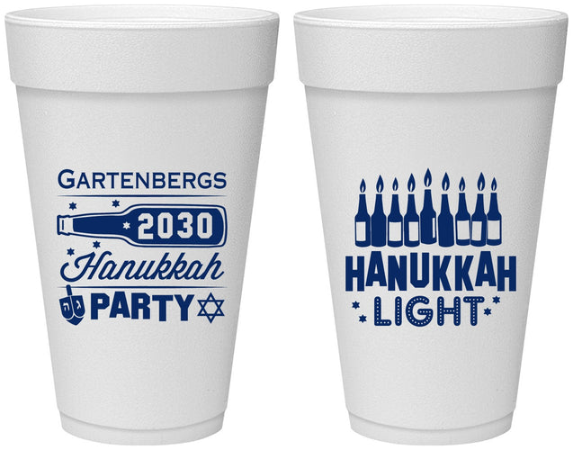 Personalized Hanukkah 20 oz Foam Cups - Menorah | 270027