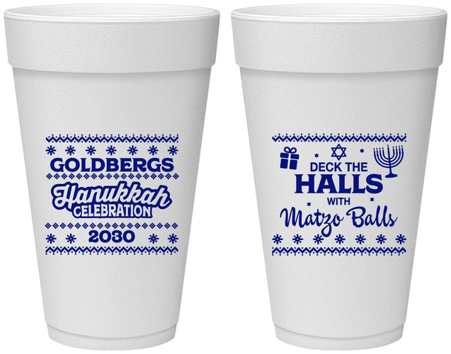 Personalized Hanukkah 20 oz Foam Cups - Matzo Balls | 270029