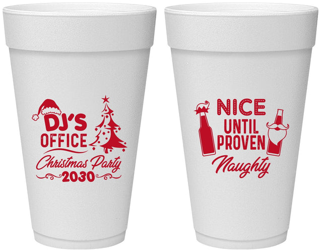 Personalized Christmas 20 oz Foam Cups - Naughty Or Nice | 280000
