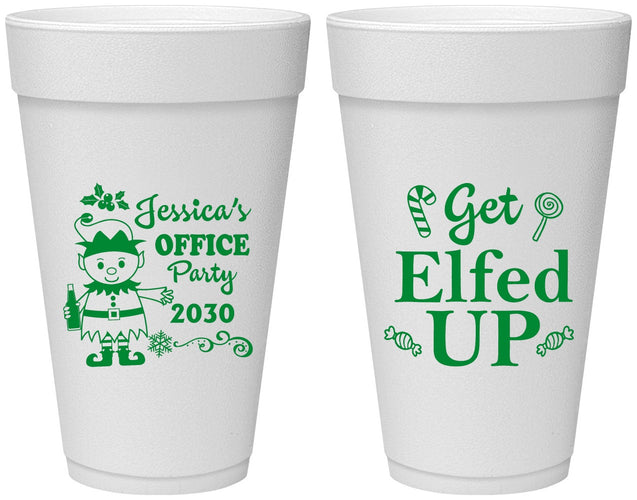 Personalized Christmas 20 oz Foam Cups - Lets Get Elfed Up | 280007