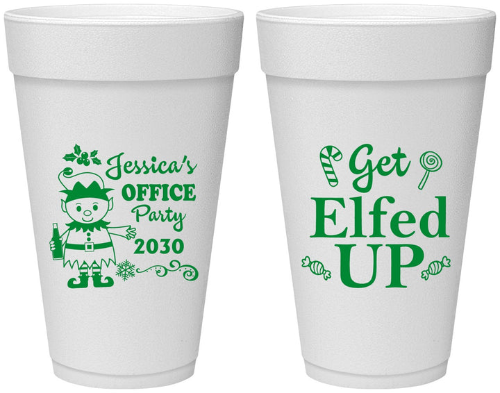 Personalized Christmas 20 oz Foam Cups - Lets Get Elfed Up | 280007
