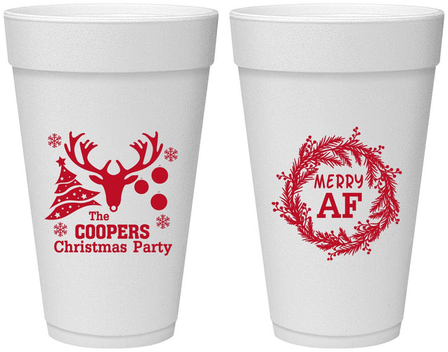 Personalized Christmas 20 oz Foam Cups - Merry Af | 280014
